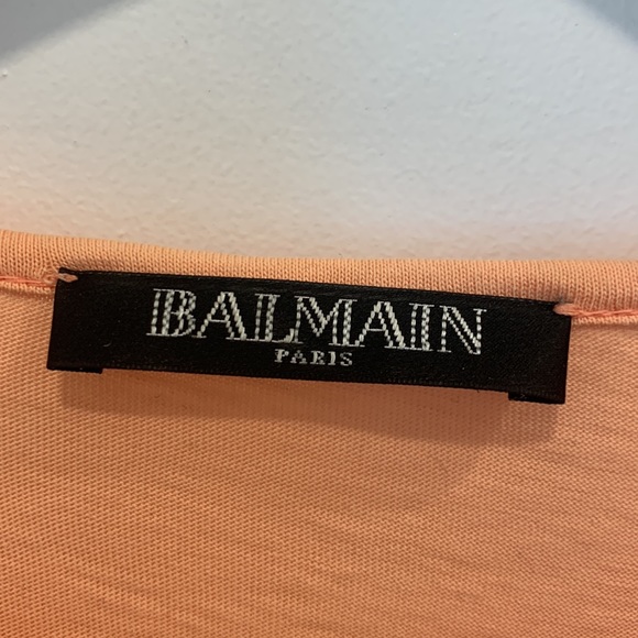 Balmain Pink Logo T-Shirt Size FR 38 - Picture 4 of 8
